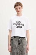 Karl Lagerfeld Jeans t-shirt bawełniany damski kolor biały B1W17054