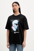 Karl Lagerfeld Jeans t-shirt bawełniany damski kolor czarny B1W17061