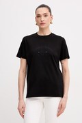Elisabetta Franchi t-shirt damski bawełniany czarny MA01761E2