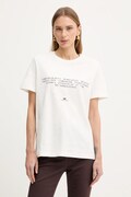 Elisabetta Franchi t-shirt bawełniany damski kolor beżowy MA69P61E2