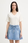 Liu Jo t-shirt damski bawełniany beżowy TA6284 JS923