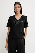 Liu Jo t-shirt damski bawełniany czarny TA6284 JS923
