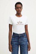 Alpha Industries t-shirt bawełniany Basic BL Mirror Leo W damski kolor biały 196051ML