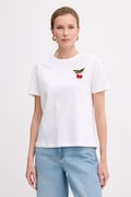 Twinset t-shirt damski bawełniany beżowy 261TT2271