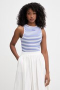 Twinset top damski bawełniany z elastanem niebieski 261LM2GAA