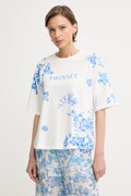 Twinset T-shirt damski z bawełną biały 261LM2SDD