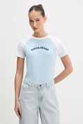 Guess Jeans t-shirt damski bawełniany niebieski W6GIB0J1314