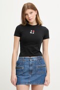 Guess Jeans t-shirt damski z bawełną czarny W6GIB1 J1314