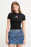 Guess Jeans t-shirt damski z bawełną czarny W6GIB1 J1314