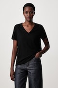 Sisley μπλουζάκι basic γυναικείο με μοντάλ μαύρο 3TNHL108E