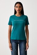 United Colors of Benetton T-shirt γυναικείο βαμβακερό τιρκουάζ 3GA8E16A2