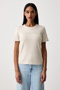 United Colors of Benetton T-shirt damski bawełniany beżowy 3GA8E16A2