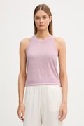 United Colors of Benetton τοπ γυναικείο λινό ροζ 3TKEEH001