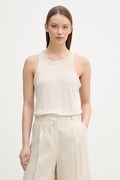 United Colors of Benetton top ženski lanen bež 3TKEEH001