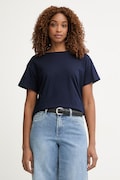 United Colors of Benetton t-shirt basic damski bawełniany granatowy 3096D10CP