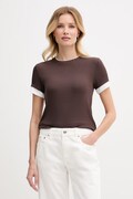 United Colors of Benetton tričko dámské s viskózou hnědé 32YDD10CQ