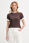 United Colors of Benetton tričko dámské s viskózou hnědé 32YDD10CQ