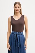United Colors of Benetton top ženski viskozen rjav 32YDDH01C
