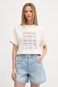 United Colors of Benetton t-shirt γυναικείο βαμβακερό μπεζ 3ECPD10CT