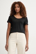 United Colors of Benetton T-shirt női vászon fekete 3TKED10D8