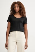 United Colors of Benetton T-shirt női vászon fekete 3TKED10D8