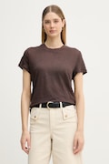 United Colors of Benetton t-shirt damski lniany brązowy 3TKEE1009