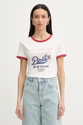 Pinko t-shirt damski bawełniany beżowy 106902 A3C2