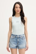 Calvin Klein Jeans top damski z bawełną turkusowy LV047F239G