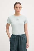 Calvin Klein Jeans majica ženska od pamuka s elastanom tirkizna LV047F240G