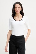 Calvin Klein Jeans T-shirt damski bawełniany z elastanem beżowy LV047F247G
