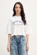 Calvin Klein Jeans T-shirt damski bawełniany beżowy LV047F813G