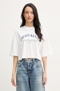 Calvin Klein Jeans T-shirt damski bawełniany beżowy LV047F813G