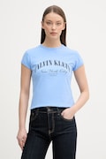 Calvin Klein Jeans T-shirt damski bawełniany z elastanem niebieski LV047F815G