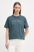 Calvin Klein Jeans T-shirt damski bawełniany turkusowy LV047F820G