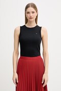 Tommy Hilfiger top damski bawełniany czarny WW0WW47806