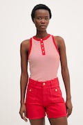 Tommy Hilfiger top damski bawełniany czerwony WW0WW49251