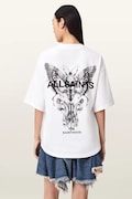 AllSaints oversize tričko dámské bavlněné HALIS bílé W140JE