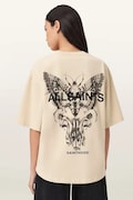 AllSaints oversize tričko dámské bavlněné HALIS béžové W140JE