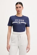 Guess T-shirt damski bawełniany z elastanem SIENA granatowy V6GI07 K2968