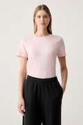 Guess t-shirt γυναικείο βαμβακερό με ελαστάν ROMY ροζ V6GI12 K3325