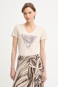 Guess T-shirt damski bawełniany z elastanem beżowy W6GI19 K3042