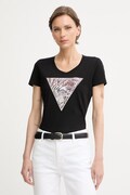 Guess majica ženska od pamuka s elastanom crna W6GI19 K3042