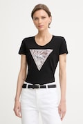 Guess majica ženska od pamuka s elastanom crna W6GI19 K3042