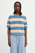 Lacoste tricou tricotat pentru femei, din bumbac albastru AF9859