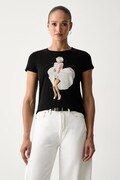 Guess T-shirt damski bawełniany MARILYN MONROE czarny W6YI66 K6715