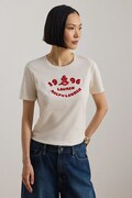 Lauren Ralph Lauren T-shirt damski bawełniany beżowy 200B21053