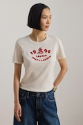 Lauren Ralph Lauren T-shirt damski bawełniany beżowy 200B21053