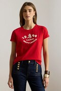 Lauren Ralph Lauren T-shirt damski bawełniany czerwony 200B21053