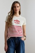 Lauren Ralph Lauren t-shirt damski bawełniany beżowy 200B21056