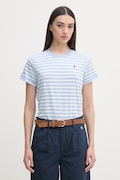 U.S. Polo Assn. t-shirt bawełniany STRIPE CREW NECK damski kolor niebieski WUP1308